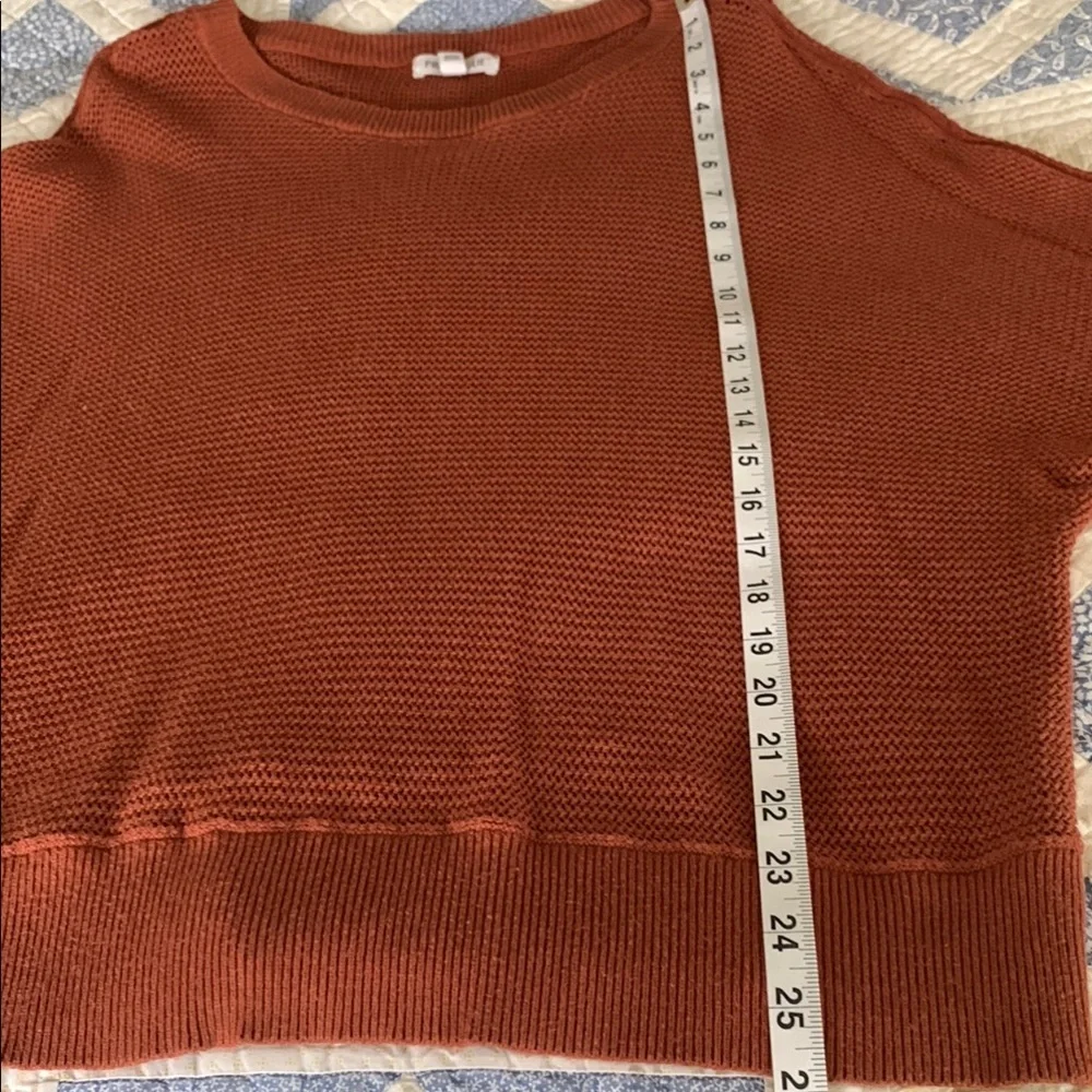 Prologue Rust/Brown Crewneck Sweater with Ribbed Texture - Picture 8 of 9